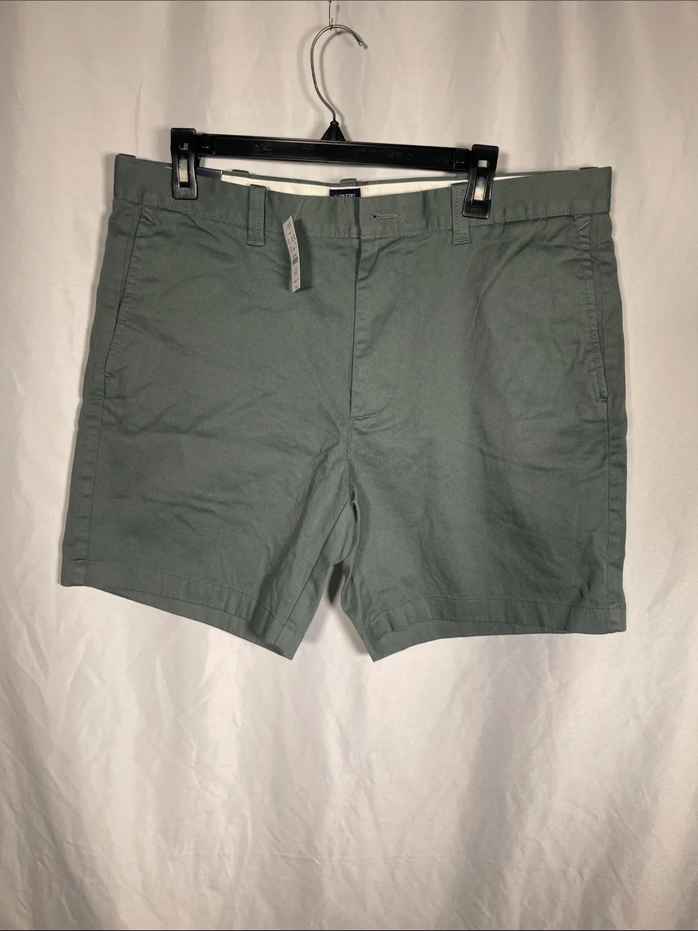 J. CREW MENS FLEX CHINO SHORT GREEN 7” 35 NEW WITH TAGS L0923